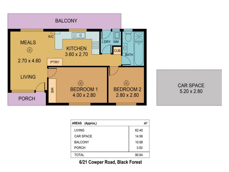 6/21 Cowper Road, Black Forest SA 5035 Floorplan