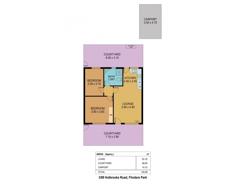 3/89 Holbrooks Road, Flinders Park SA 5025 Floorplan