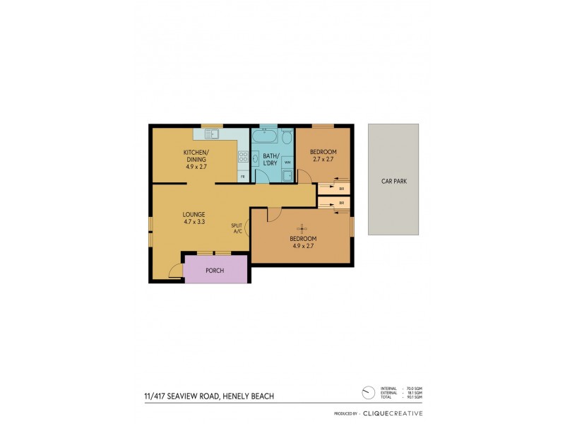 11/417 Seaview Road, Henley Beach SA 5022 Floorplan