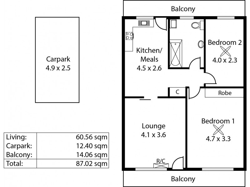 15/12 Jeffrey Street, Brooklyn Park SA 5032 Floorplan