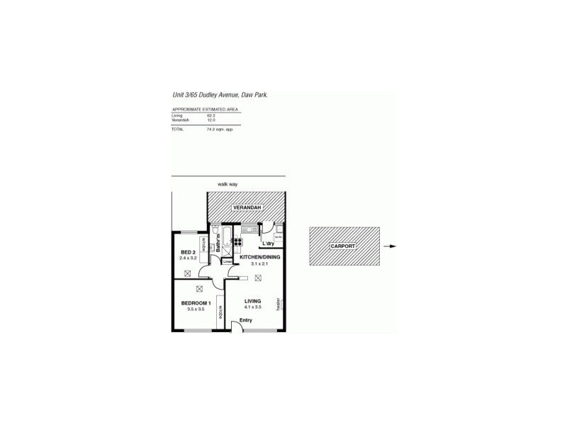 Unit 3/65 Dudley Avenue, Daw Park SA 5041 Floorplan