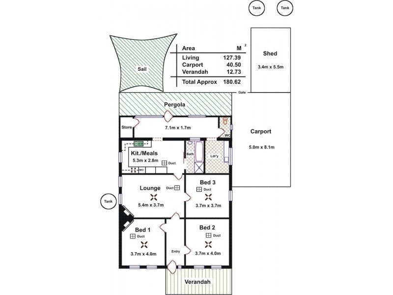 2 Martlesham Cresent, Colonel Light Gardens SA 5041 Floorplan