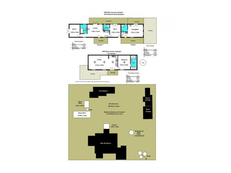 1860 Wine Country Cottages, Springton SA 5235 Floorplan
