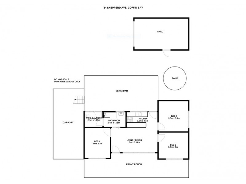 34 Shepperd Avenue, Coffin Bay SA 5607 Floorplan