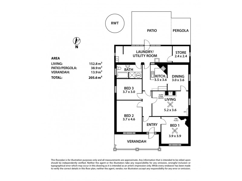 36 Ashbourne Road, Strathalbyn SA 5255 Floorplan