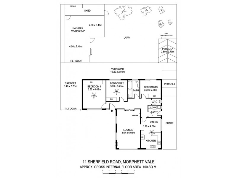 11 Sherfield Road, Morphett Vale SA 5162 Floorplan
