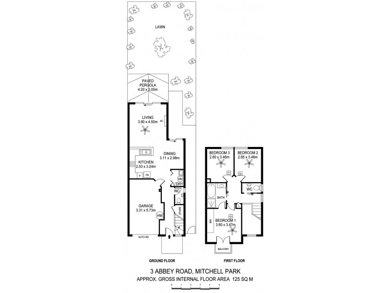 3 Abbey Road, Mitchell Park SA 5043 Floorplan