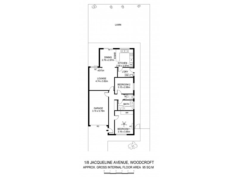 1/8 Jacqueline Avenue, Woodcroft SA 5162 Floorplan