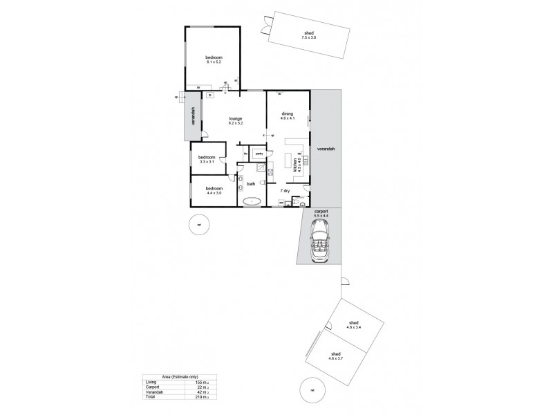 1585 Bull Creek Road, Ashbourne SA 5157 Floorplan
