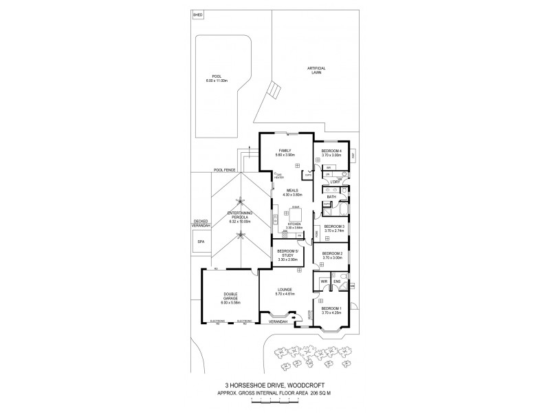 3 Horseshoe Drive, Woodcroft SA 5162 Floorplan