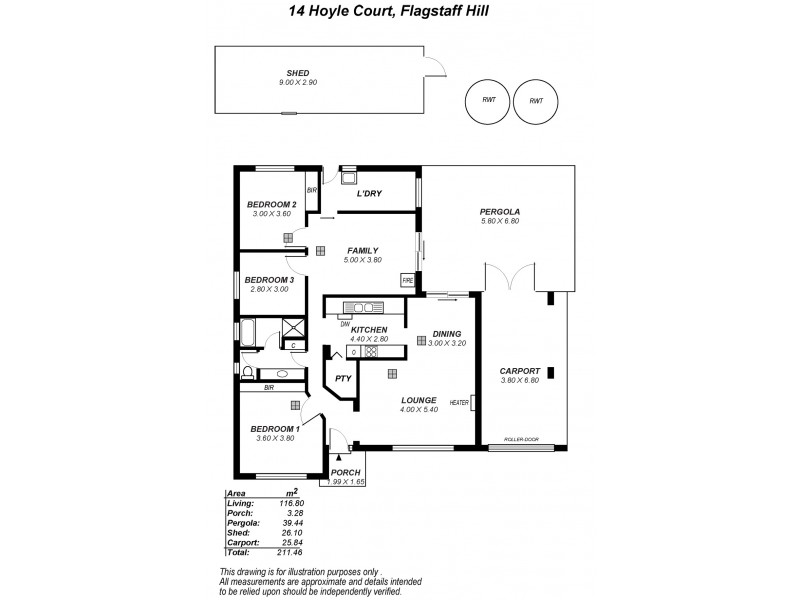 14 Hoyle Court, Flagstaff Hill SA 5159 Floorplan