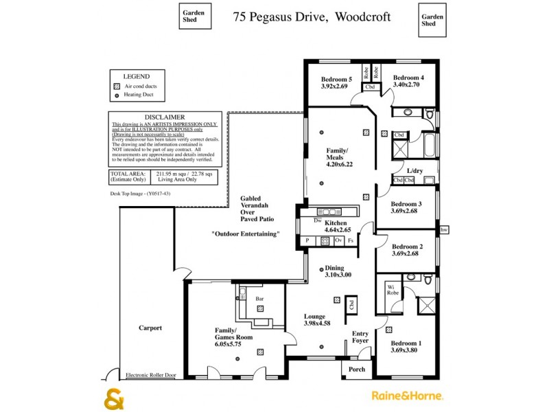 75 Pegasus Drive, Woodcroft SA 5162 Floorplan