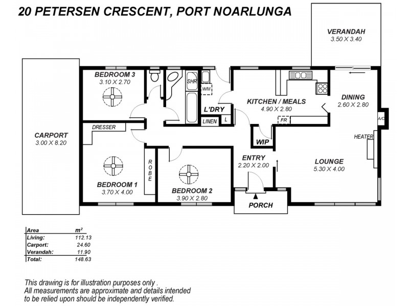 20 Petersen Crescent, Port Noarlunga SA 5167 Floorplan