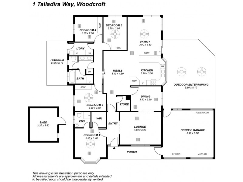 1 Talladira Way, Woodcroft SA 5162 Floorplan