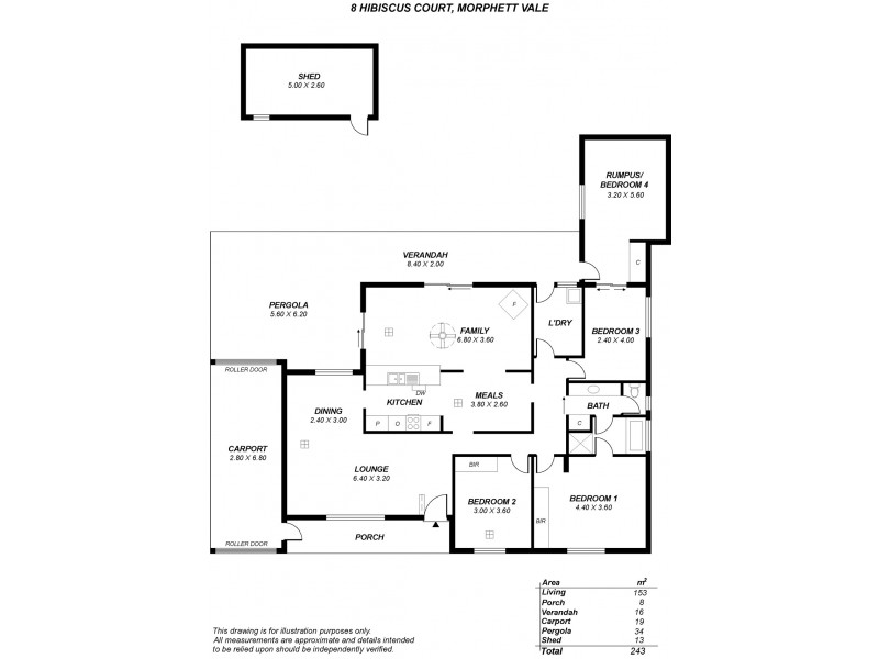8 Hibiscus Court, Morphett Vale SA 5162 Floorplan