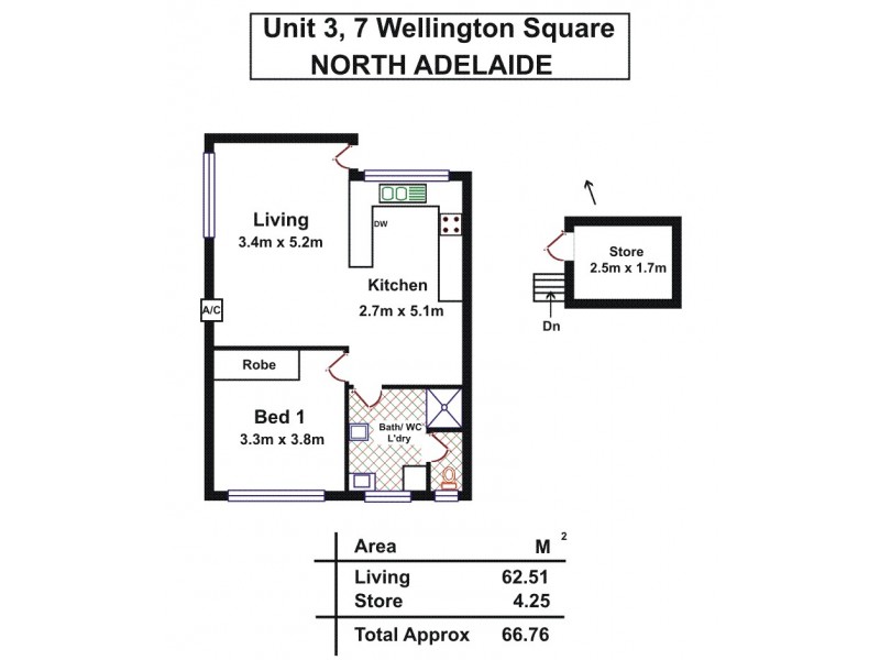3/7-13 Wellington Square, North Adelaide SA 5006 Floorplan