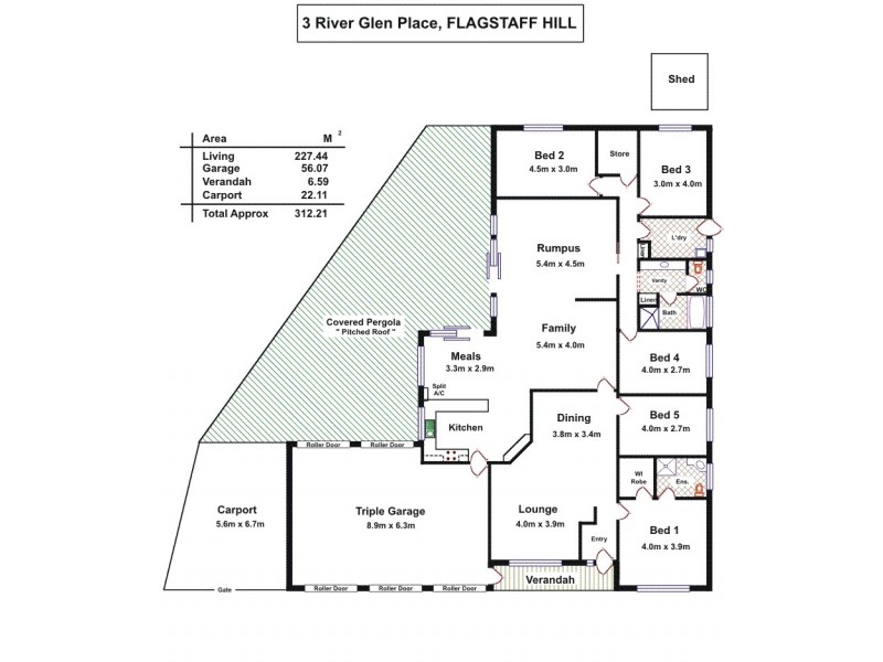 3 River Glen Place, Flagstaff Hill SA 5159 Floorplan