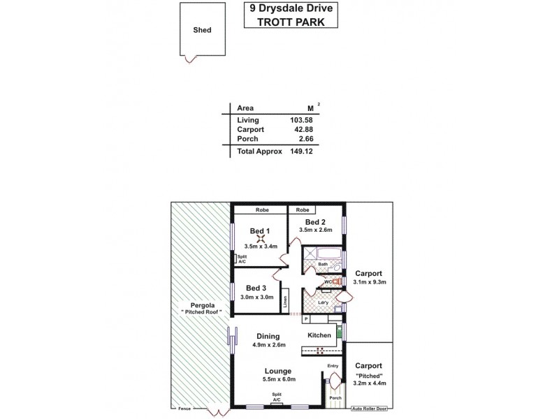 9 Drysdale Dr, Trott Park SA 5158 Floorplan
