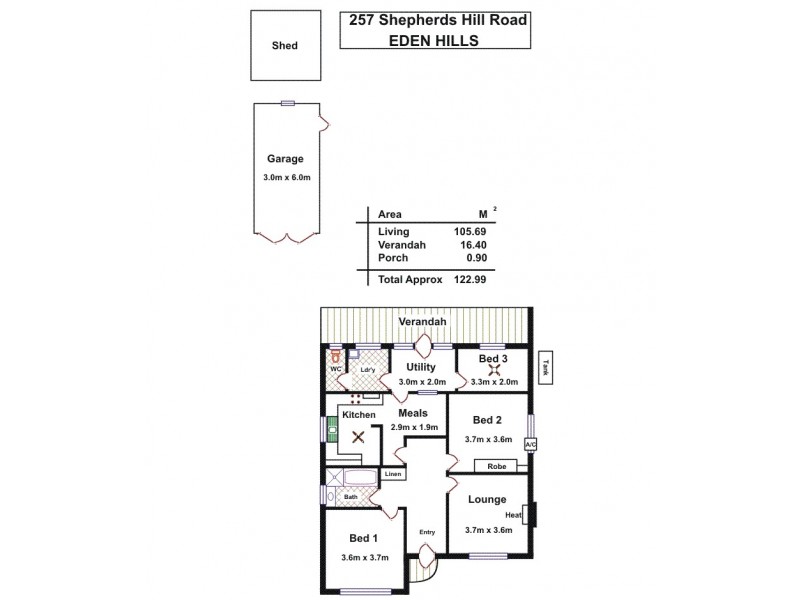 257 Shepherds Hill Road, Eden Hills SA 5050 Floorplan