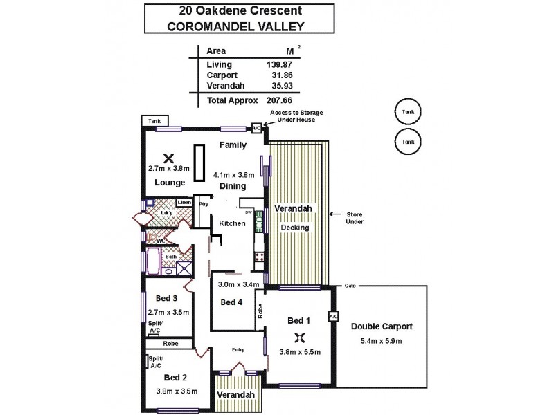 20 Oakdene Crescent, Coromandel Valley SA 5051 Floorplan