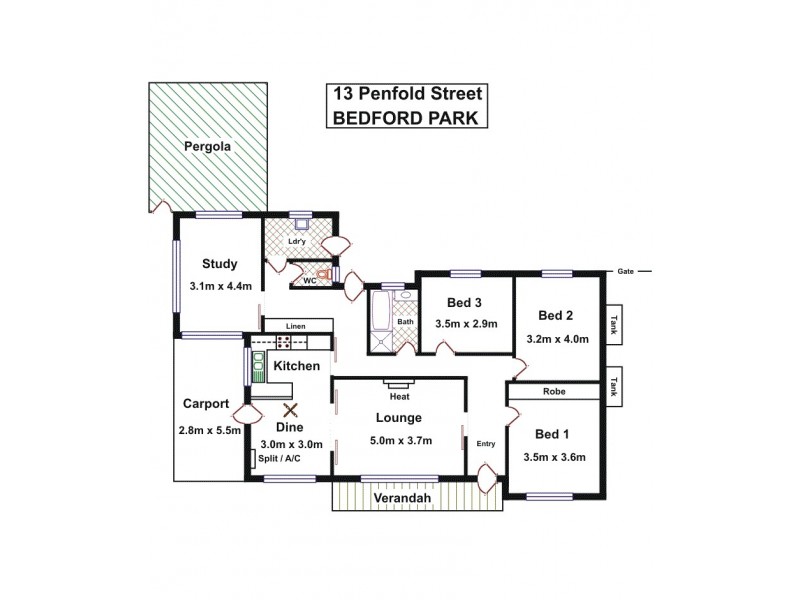 13 Penfold Street, Bedford Park SA 5042 Floorplan