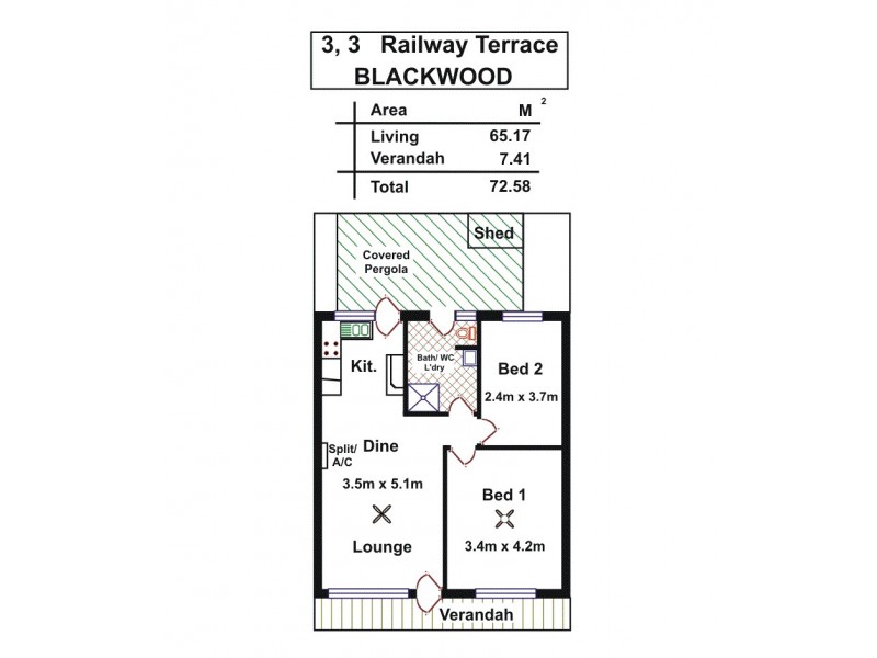 Unit 3, 3 Railway Terrace, Blackwood SA 5051 Floorplan