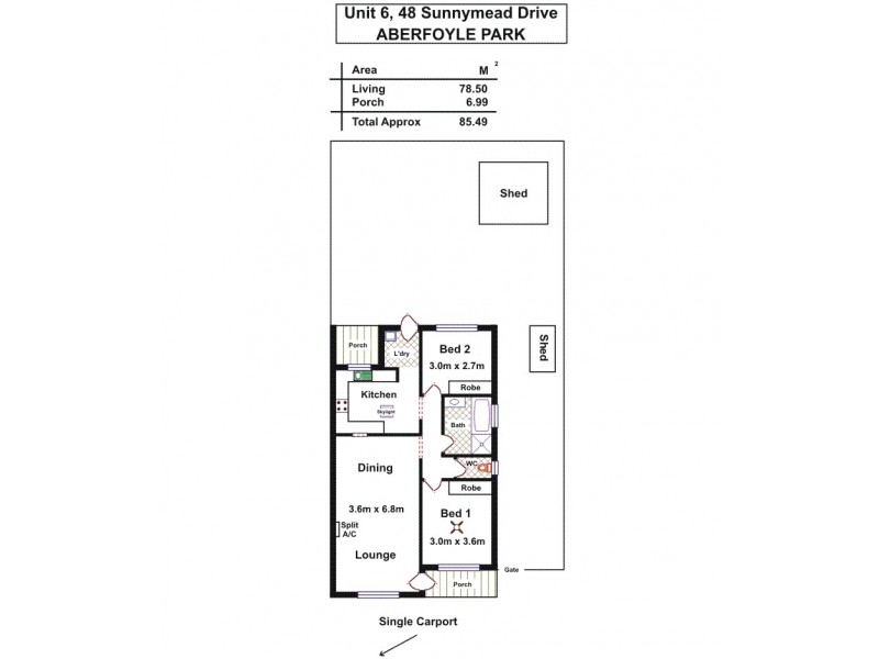 6/48 Sunnymeade Drive, Aberfoyle Park SA 5159 Floorplan