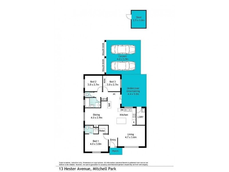 13 Hester Avenue, Mitchell Park SA 5043 Floorplan