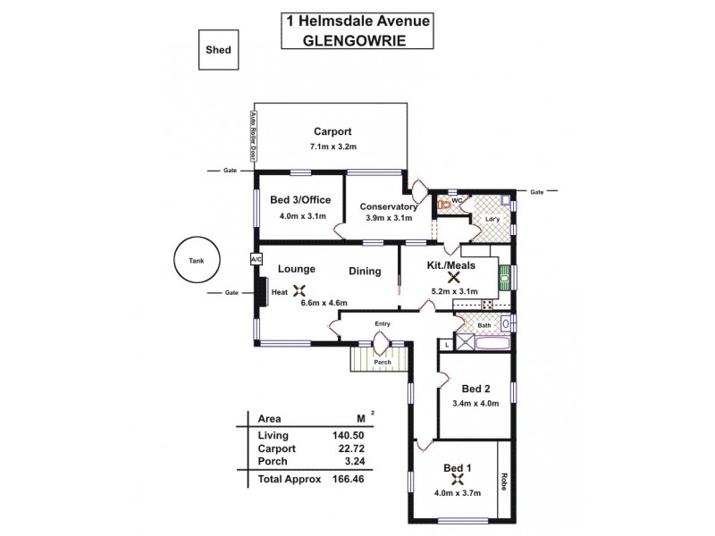 1 Helmsdale Avenue, Glengowrie SA 5044 Floorplan