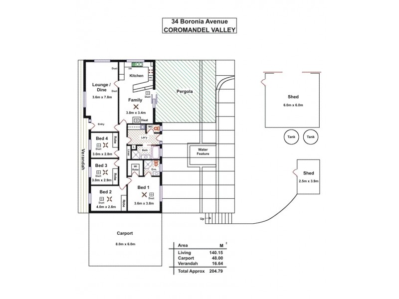 34 Boronia Avenue, Coromandel Valley SA 5051 Floorplan