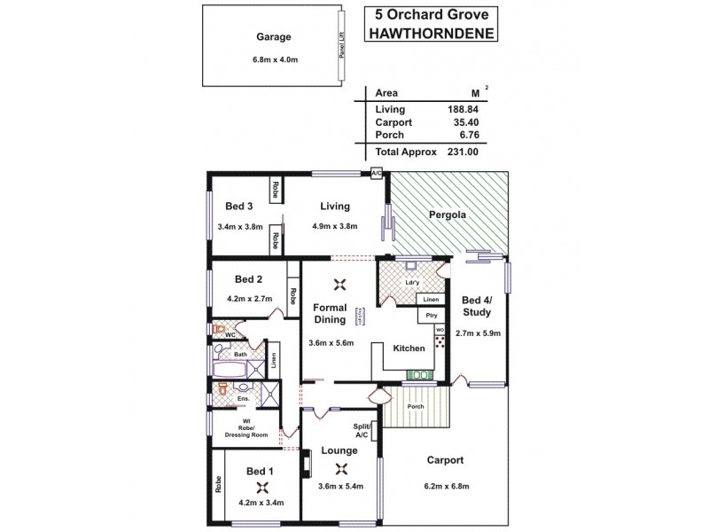5 Orchard Grove, Hawthorndene SA 5051 Floorplan