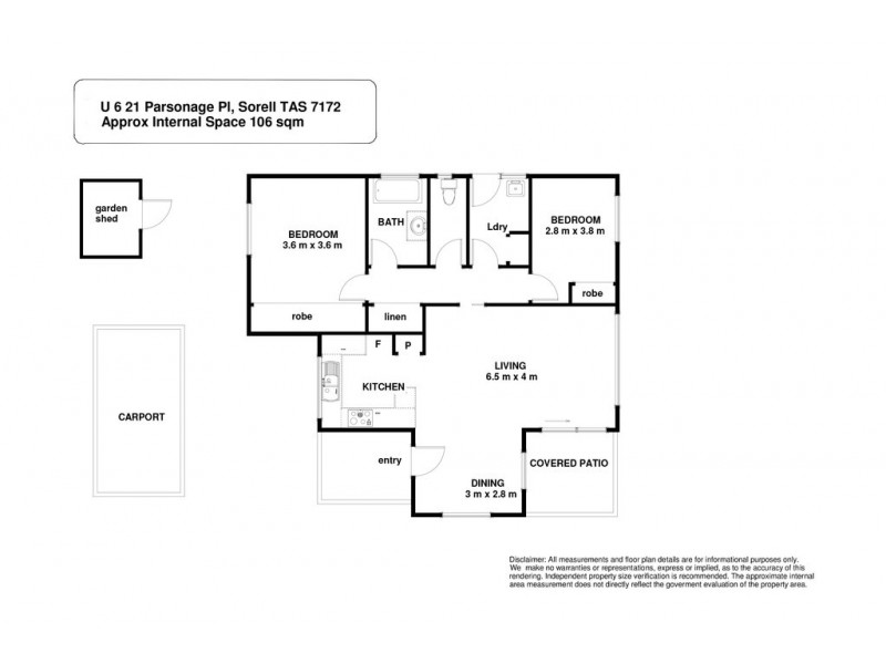 6 21 PARSONAGE PLACE, Sorell TAS 7172 Floorplan