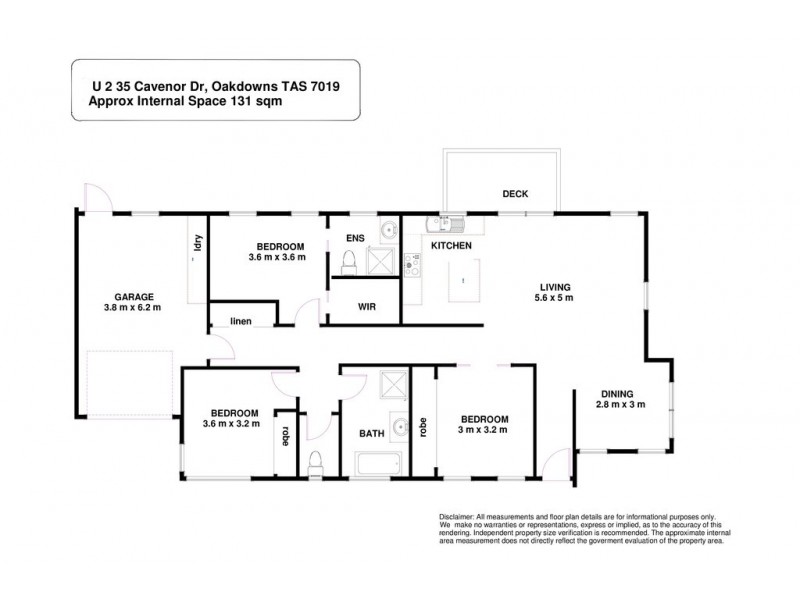 2-35 CAVENOR DRIVE, Oakdowns TAS 7019 Floorplan