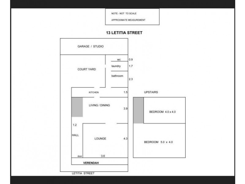 13 LETITIA STREET, North Hobart TAS 7000 Floorplan