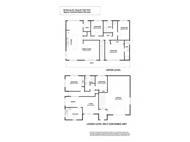1 and 2/58 Norma Street, Howrah TAS 7018 Floorplan