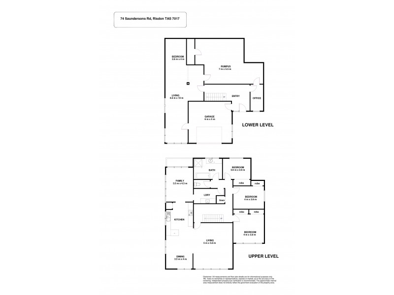 74 SAUNDERSONS ROAD, Risdon TAS 7017 Floorplan