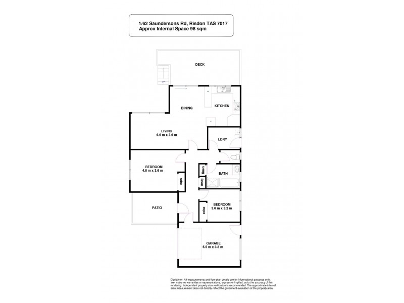 1/62 Saundersons Road, Risdon TAS 7017 Floorplan
