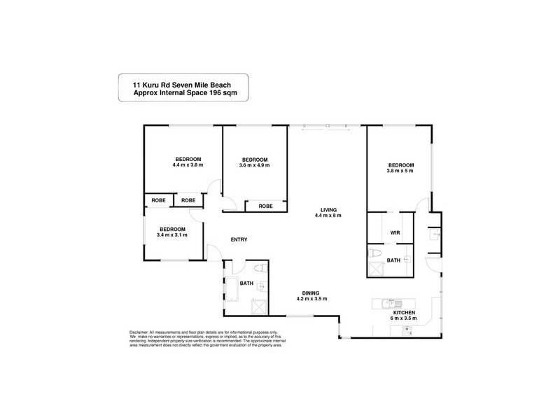 11 Kuru Road, Seven Mile Beach TAS 7170 Floorplan