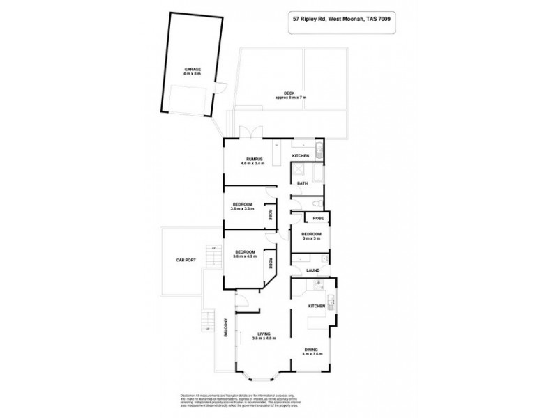 57 Ripley Road, West Moonah TAS 7009 Floorplan