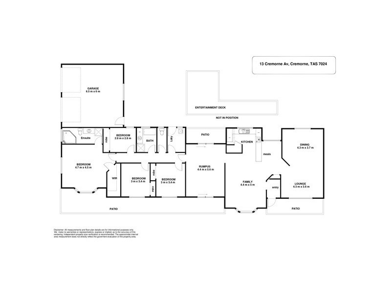 13 Cremorne Avenue, Cremorne TAS 7024 Floorplan