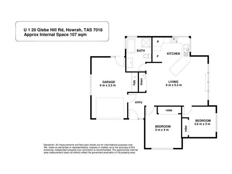 1/20 Glebe Hill Road, Howrah TAS 7018 Floorplan