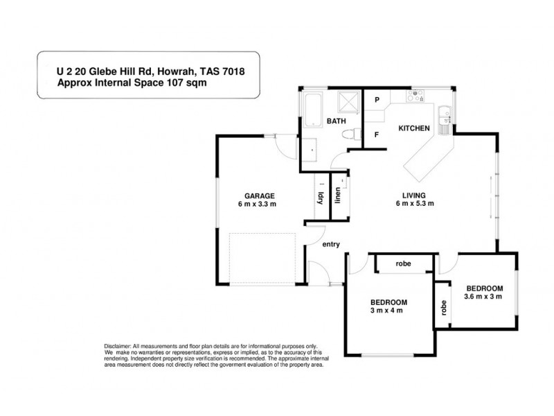 2/20 Glebe Hill Road, Howrah TAS 7018 Floorplan