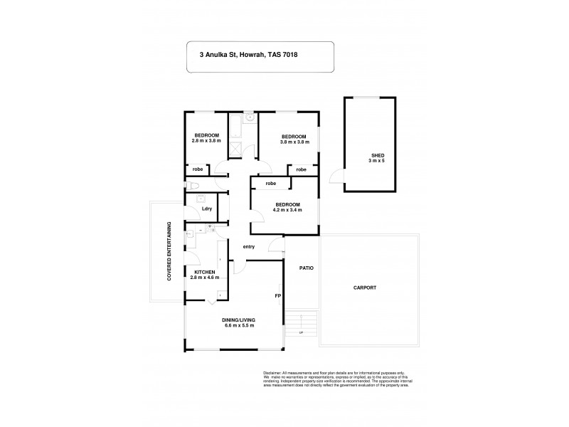 3 Anulka Street, Howrah TAS 7018 Floorplan