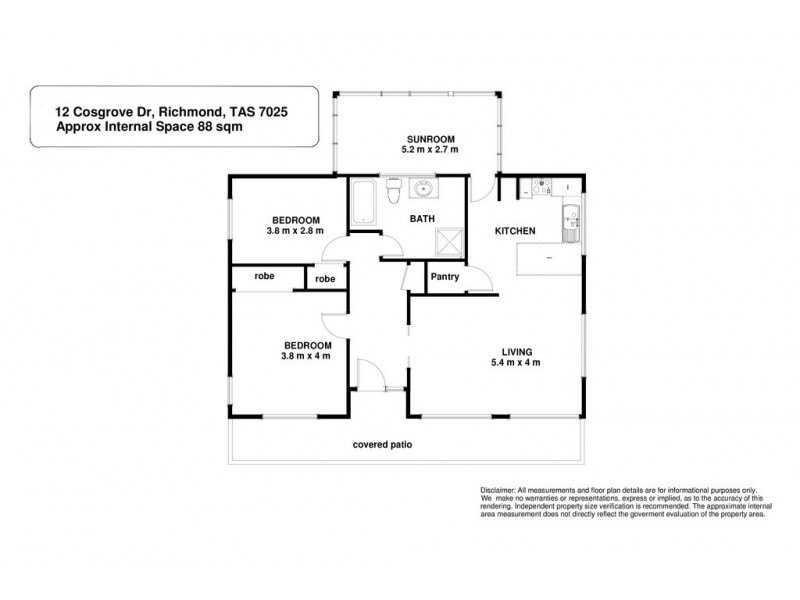 12 Cosgrove Drive, Richmond TAS 7025 Floorplan