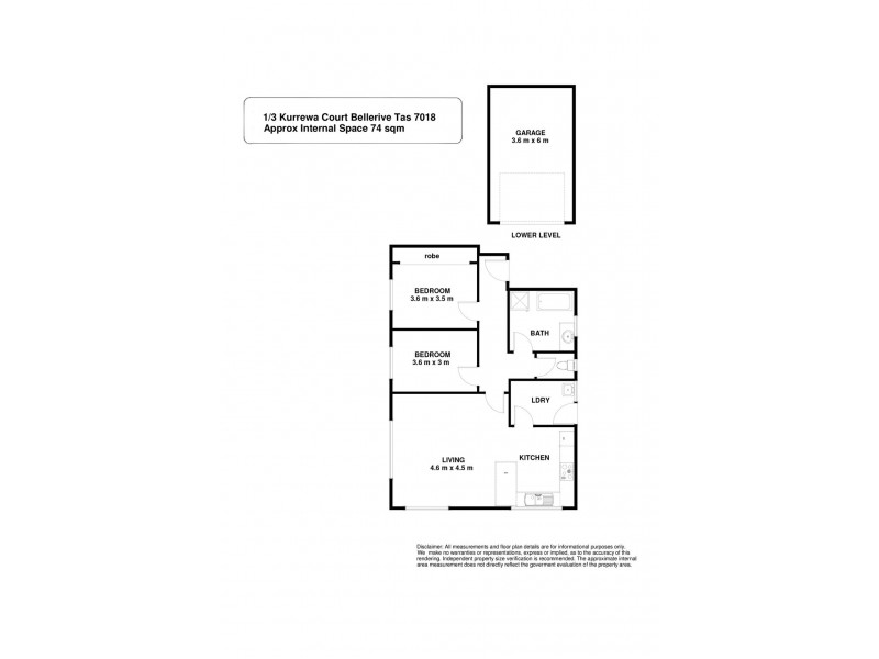 1/3 Kurrewa Court, Bellerive TAS 7018 Floorplan