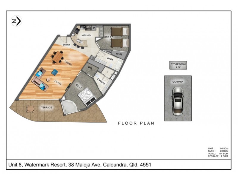 8/38 Maloja Ave- Watermark, Caloundra QLD 4551 Floorplan