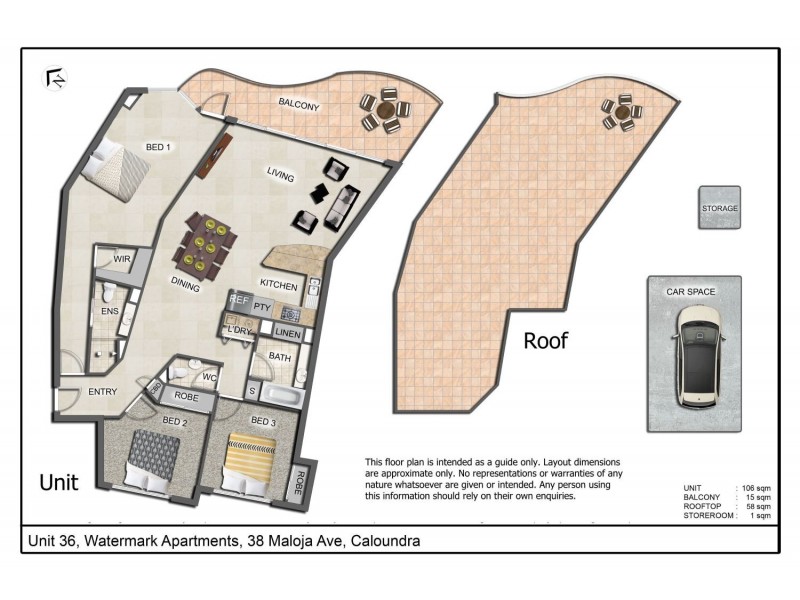 36/38 Maloja Avenue – Watermark Apartments, Caloundra QLD 4551 Floorplan