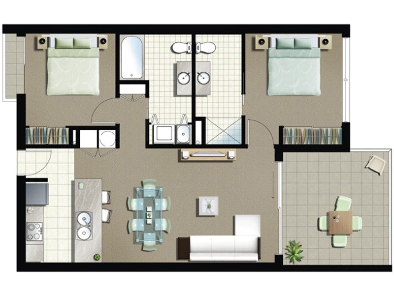 5406/5 Emporio Place –  Emporio Apartments, Maroochydore QLD 4558 Floorplan