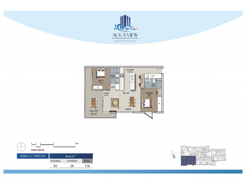 703/29 Canberra Tce – Aqua View, Kings Beach QLD 4551 Floorplan