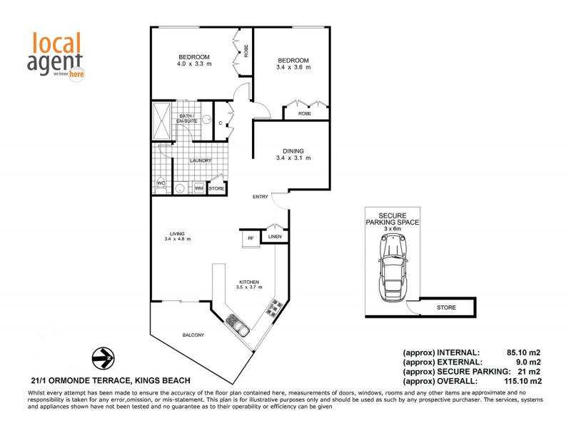 21/1 Ormonde Tce – Casablanca, Kings Beach QLD 4551 Floorplan